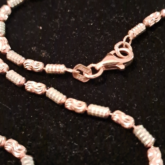 Bar Chain Italian 14kt Rose Gold Over 925 Sterling Silver Necklace. - Picture 3 of 4